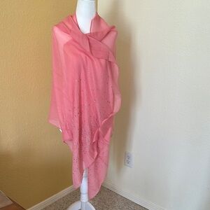 Brand new Pink Scarf with Rhinestone Accents